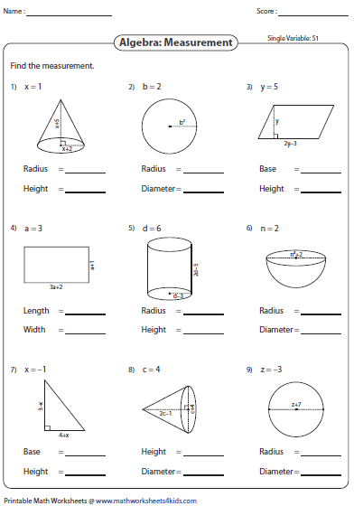 Evaluate Algebraic Expressions Worksheet Pdf