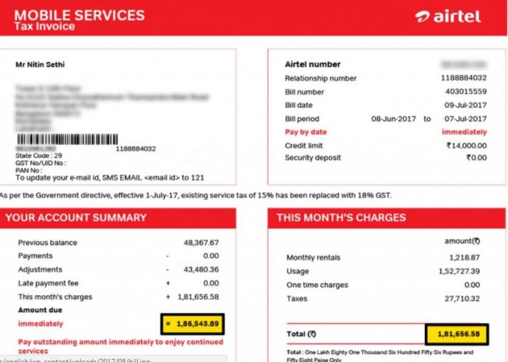 Airtel Postpaid Bill Download